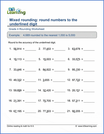 Grade 4 Place Value & Rounding Worksheets - Free & Printable | K5 Learning